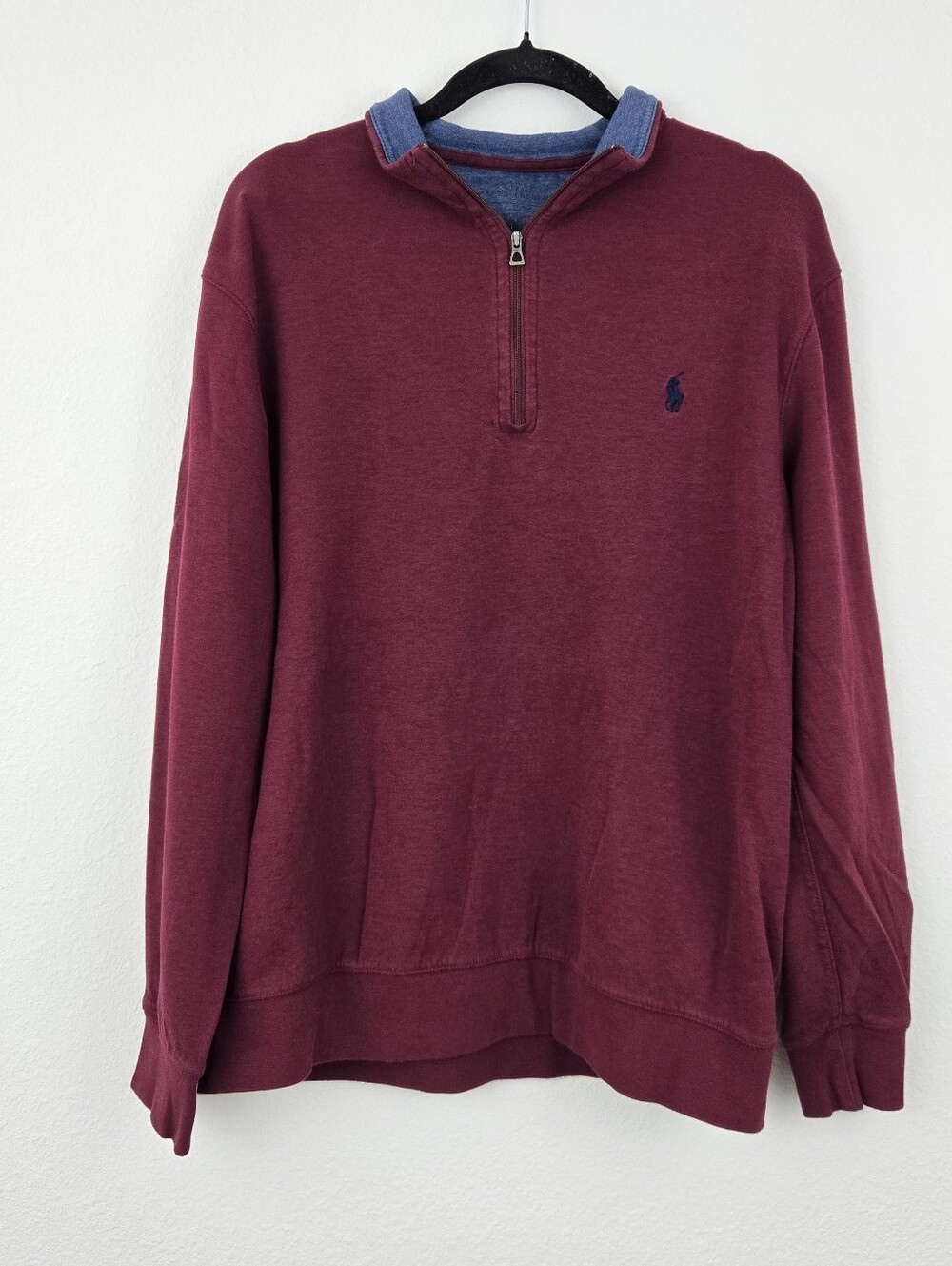 Burgandy Quarter Zip Polo Sweater